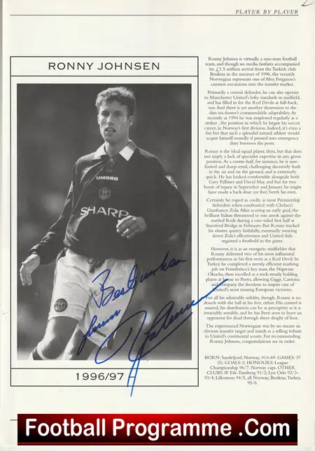 Manchester United Ronny Johnsen Signed Autographed Picture - Image 2