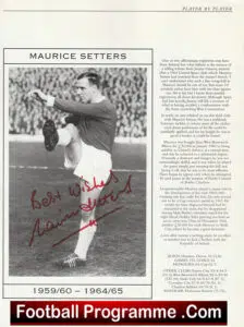 Manchester United Maurice Setters Signed Autographed Picture