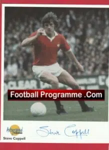 Manchester United Steve Coppell Signed Autographed Picture Card