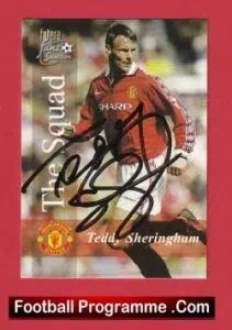 Manchester United Teddy Sheringham Autographed Signed Football Card