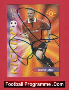 Manchester United David May Autographed Signed Football Card