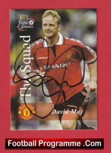 Manchester United David May Autographed Signed Football Card
