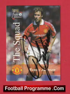 Manchester United Ronny Johnsen Autographed Signed Football Card