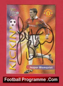 Manchester United Jesper Blomqvist Autographed Signed Football Card