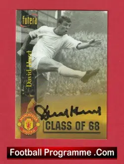 Manchester United David Herd Autographed Signed Football Card
