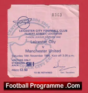 Leicester City v Manchester United 1984 – Football Ticket