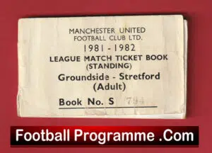 Manchester United Man Utd Season Ticket Book LMTB 1981 1982
