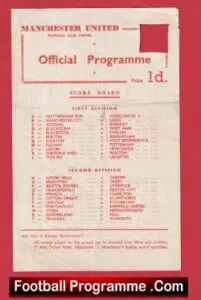 Manchester United v Stoke City 1959 – Man Utd Reserves Game