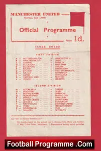 Manchester United v Stoke City 1959 – Man Utd Reserves Game