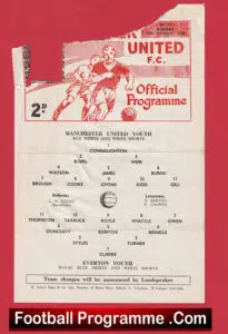 Manchester United v Everton 1966 – Youth Match + Brian Kidd