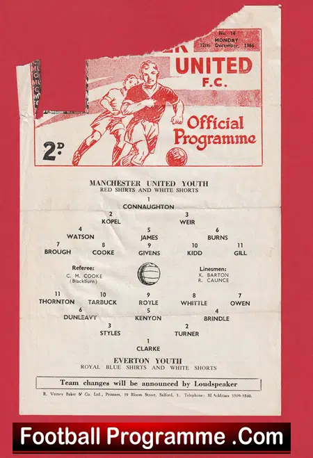 Manchester United v Everton 1966 - Youth Match + Brian Kidd - Image 2