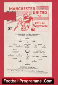 Manchester United v Everton 1966 – Reserves Match + Brian Kidd