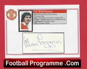 Manchester United Alan Foggon Signed Autographed Picture