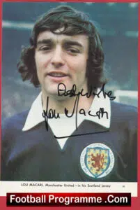 Manchester United Lou Macari Signed Autographed Picture