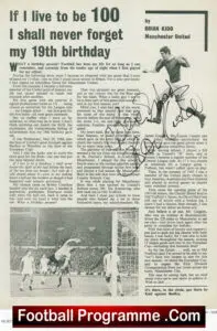 Manchester United Brian Kidd Signed Autographed Picture Info Sheet