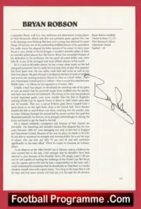 Manchester United Bryan Robson Signed Autographed Page