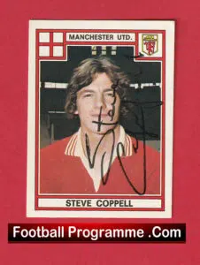 Manchester United Steve Coppell Signed Autographed Football Card