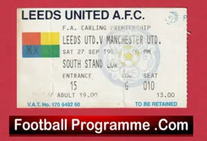 Leeds United v Manchester United 1997 – Football Ticket
