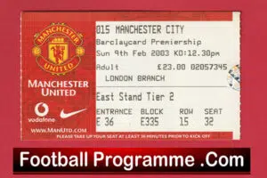 Manchester United v Manchester City 2003 – Football Ticket