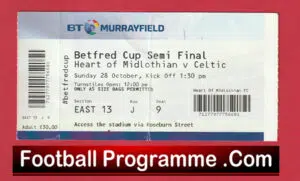 Heart Of Midlothian v Glasgow Celtic 2018 – Scottish Cup Semi Final Ticket