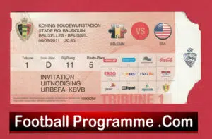 Belgium v USA 2011 – Football Ticket
