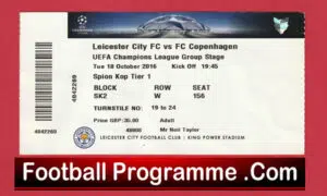 Leicester City v FC Copenhagen 2016 – Football Ticket Champions League