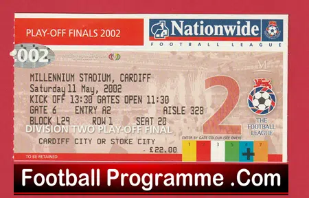 Stoke City v Brentford 2002 - L2 Playoff Final Football Ticket - Image 2