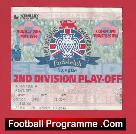 Luton Town v Reading 1988 - Cup final Ticket Wembley - Image 2