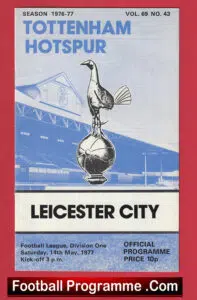 Tottenham Hotspur v Leicester City 1977