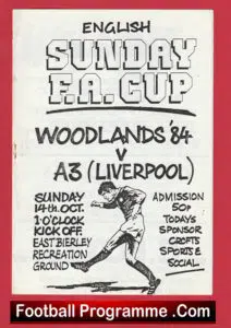 Woodlands 84 v A3 Liverpool 1980s – English Sunday FA Cup