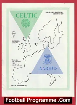 Glasgow Celtic v Aarhus 1983 - European Cup Celtic Park