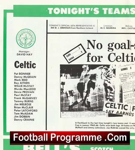 Glasgow Celtic v Aarhus 1983 - European Cup Celtic Park - Image 3