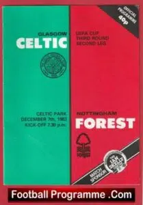 Glasgow Celtic v Nottingham Forest 1983 – UEFA Cup