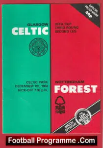 Glasgow Celtic v Nottingham Forest 1983 – UEFA Cup