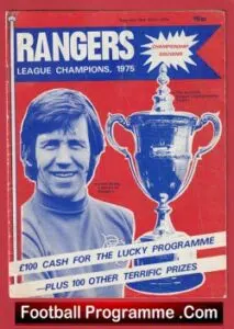 Glasgow Rangers Legue Champions Football Magazine Review 1975