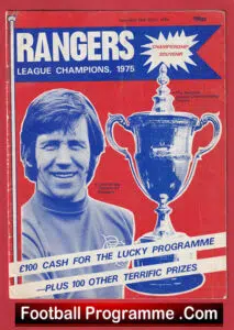Glasgow Rangers Legue Champions Football Magazine Review 1975