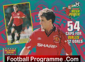 Manchester United Mark Hughes Signed Autographed Football Poster