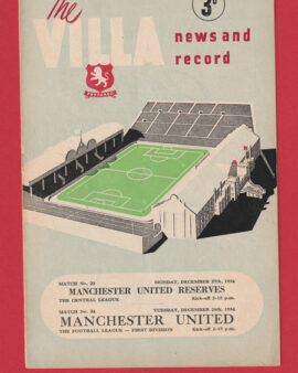 Aston Villa v Manchester United 1954 – Busby Babes + Reserves