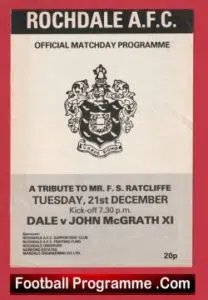 Rochdale v John McGrath X1 1982 – Bobby Charlton