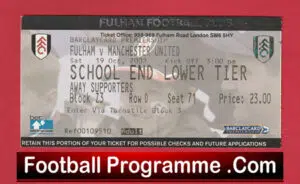 Fulham v Manchester United 2002 – Match Ticket