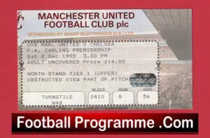 Manchester United v Chelsea 1995 – Football Match Ticket