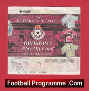 Port Vale v WBA 1993 – Second Division Play Off final Wembley