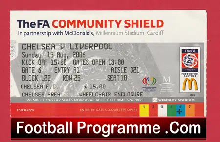 Liverpool v Chelsea 2006 - Community Shield Ticket Millennium Stadium Cardiff - Image 2