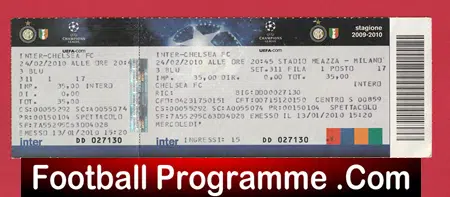 Inter Milan v Chelsea 2010 - Match Ticket Italy - Image 2