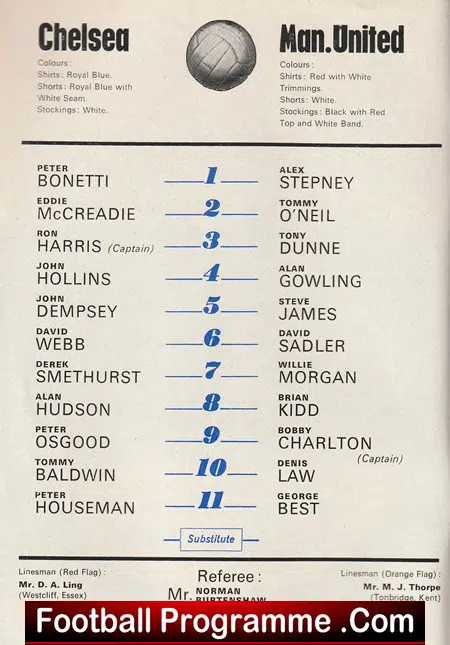Chelsea v Manchester United 1971 - Image 3