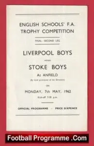 Liverpool Boys v Stoke Boys 1962 – Cup Final 2nd Leg