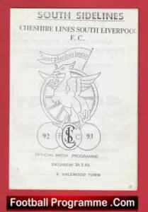 South Sidelines v Halewood Town 1993 – South Liverpool Cheshire