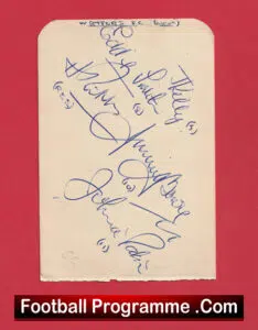 Waftord Football Club Multi Autographed Signed Sheet 1953 – 1954