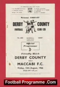 Derby County v Maccabi 1966 – Israel – Jewish Football