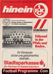 Kaiserslautern v Glasgow Rangers 1984 – German Team